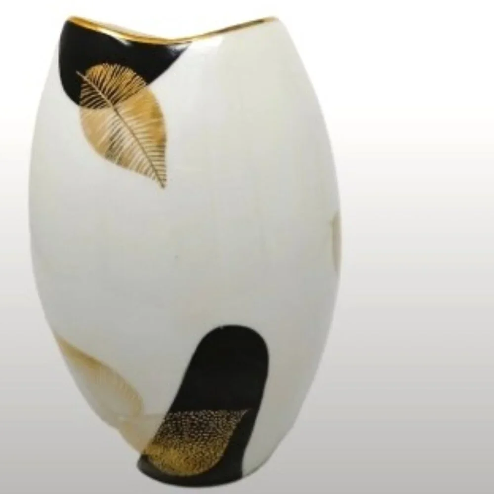 Winterling Bud Vase Gilded Leaves Vintage Porcelain 6 1/2